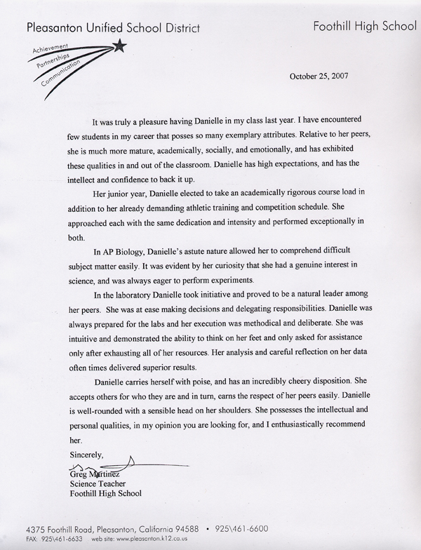 Greg Martinez Letter of Recomendation
